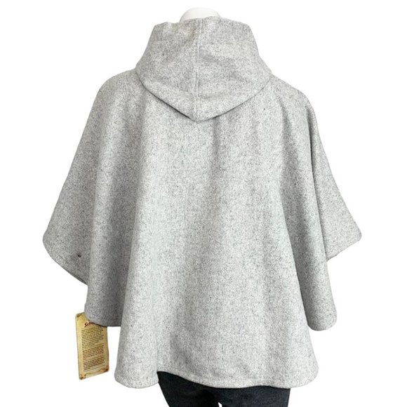 SCHOTT NYC Double Breasted Wool Hooded Peacoat Cape - Picture 5 of 13